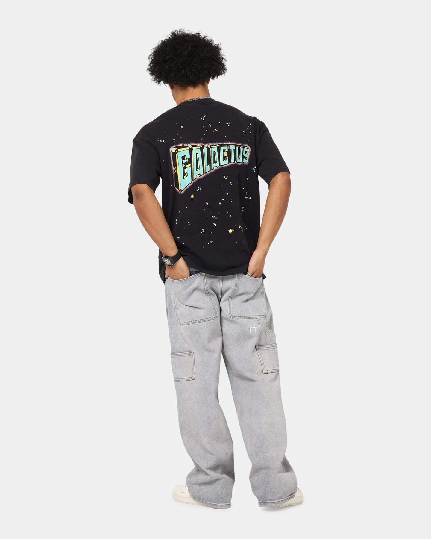 Timeless Look Wear Weekend Comfort Style 73 Studio Marvel Fantastic Four Galactus Universe T-Shirt Black Acidwash