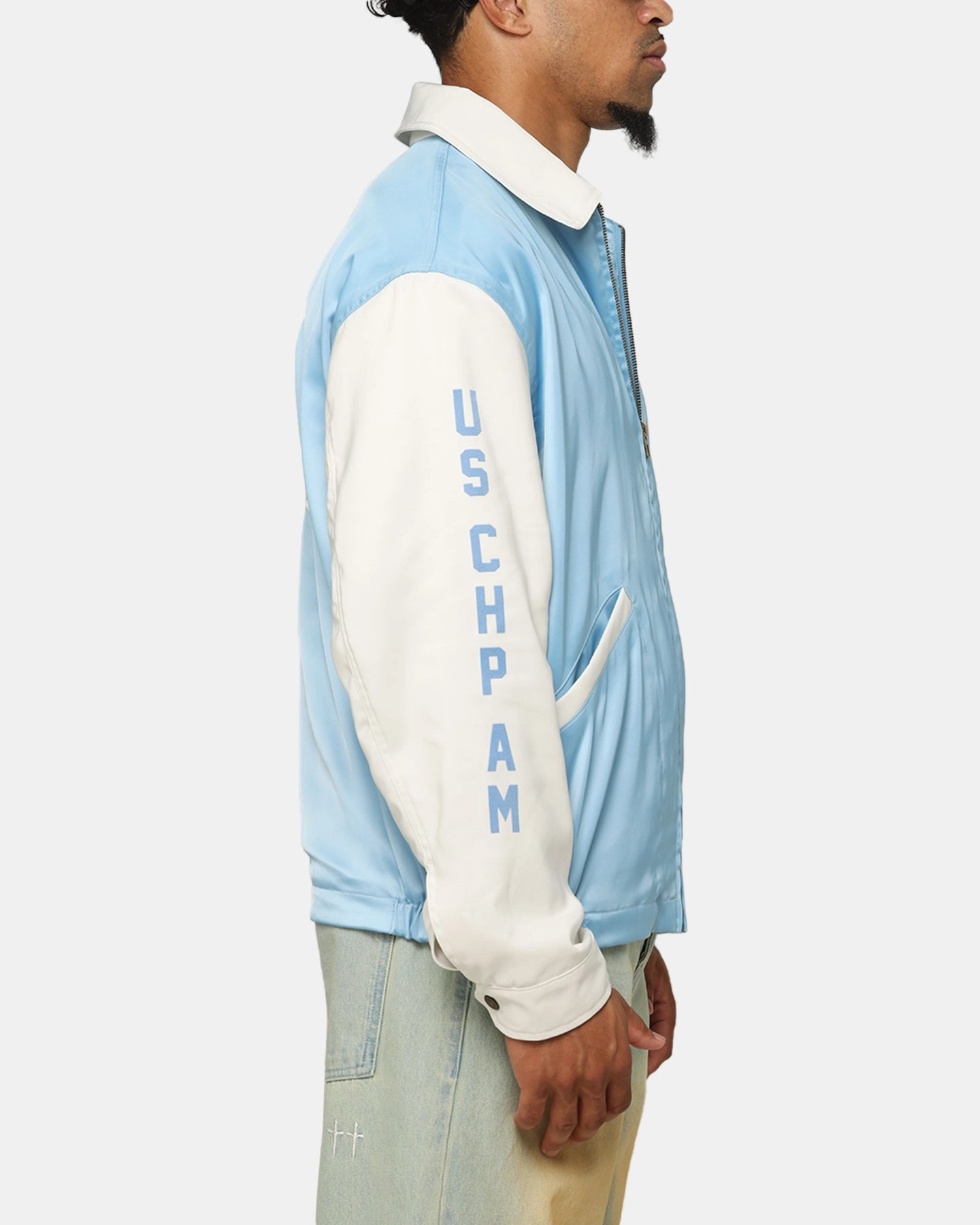 Neutral Style Champion 50's Team Captain Jacket Pale Blue