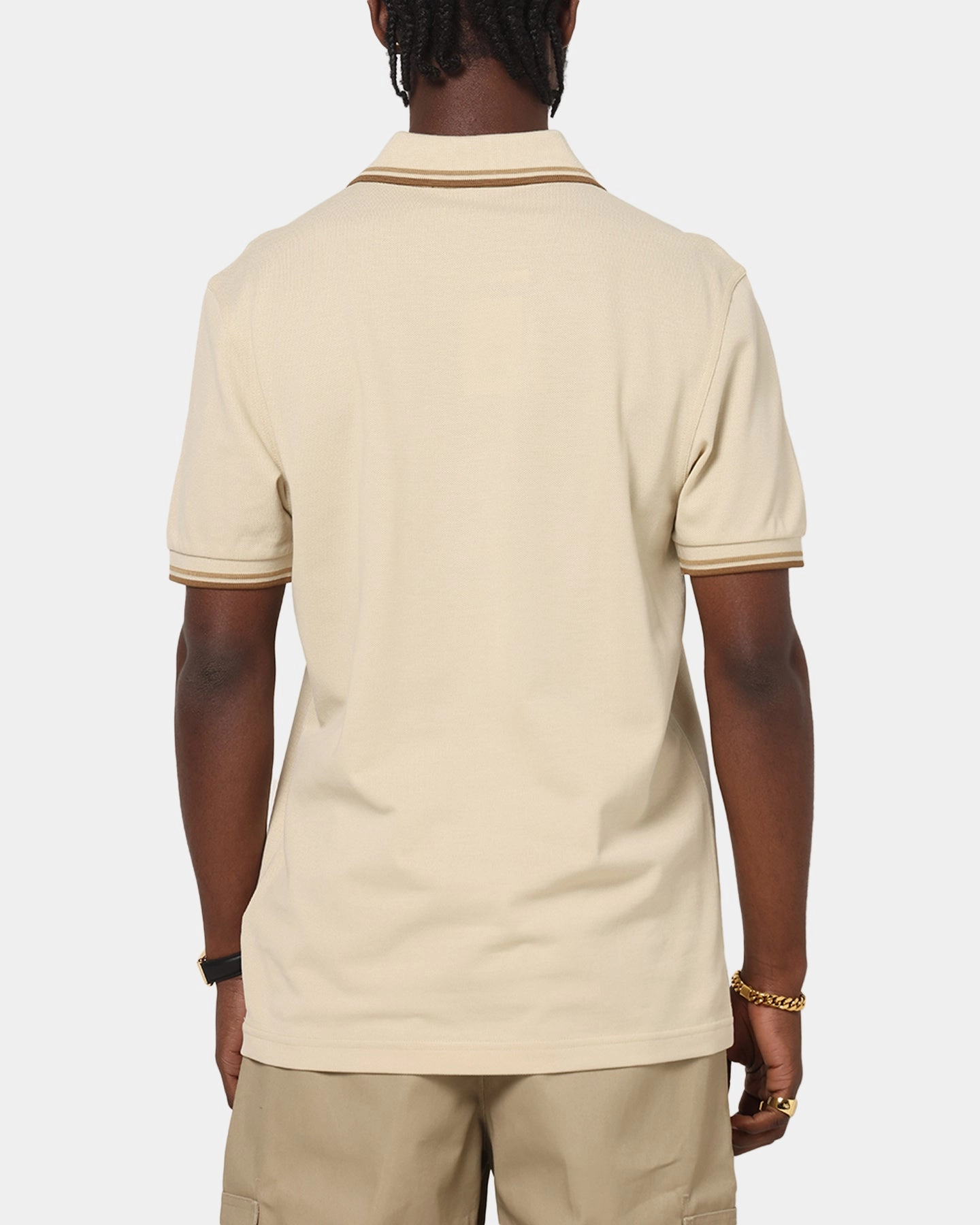 LowProfile Hem Four Button Placket Fred Perry Twin Tipped Polo Shirt Oatmeal