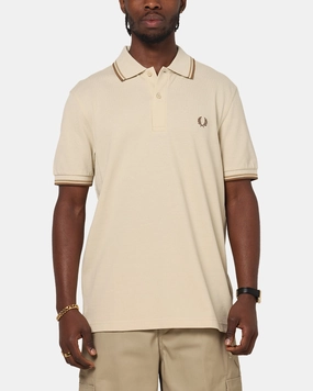 Smart Layering Minimalist Design Fred Perry Twin Tipped Polo Shirt Oatmeal