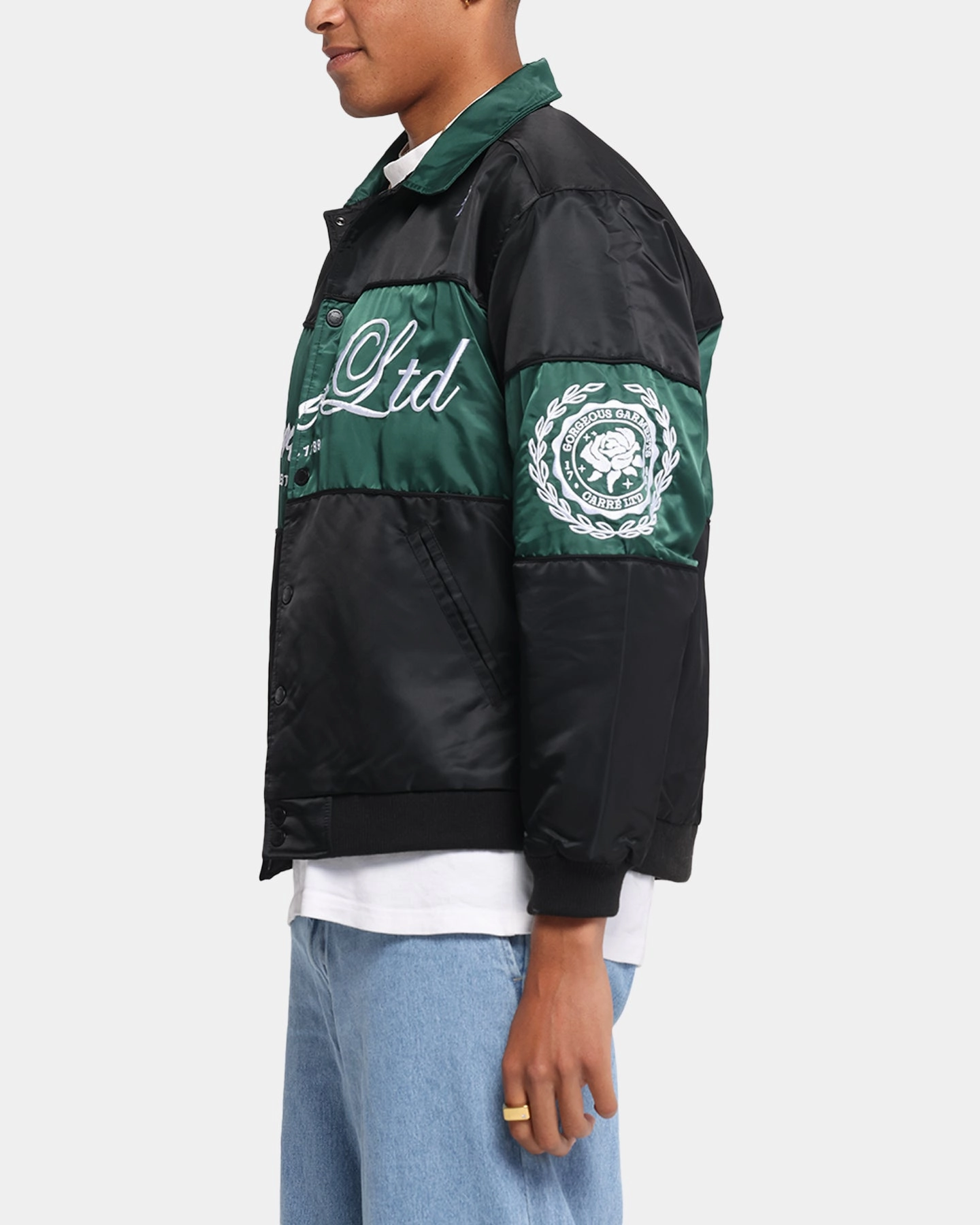 Review Double layer fabric Carre Established Jacket Black/Green