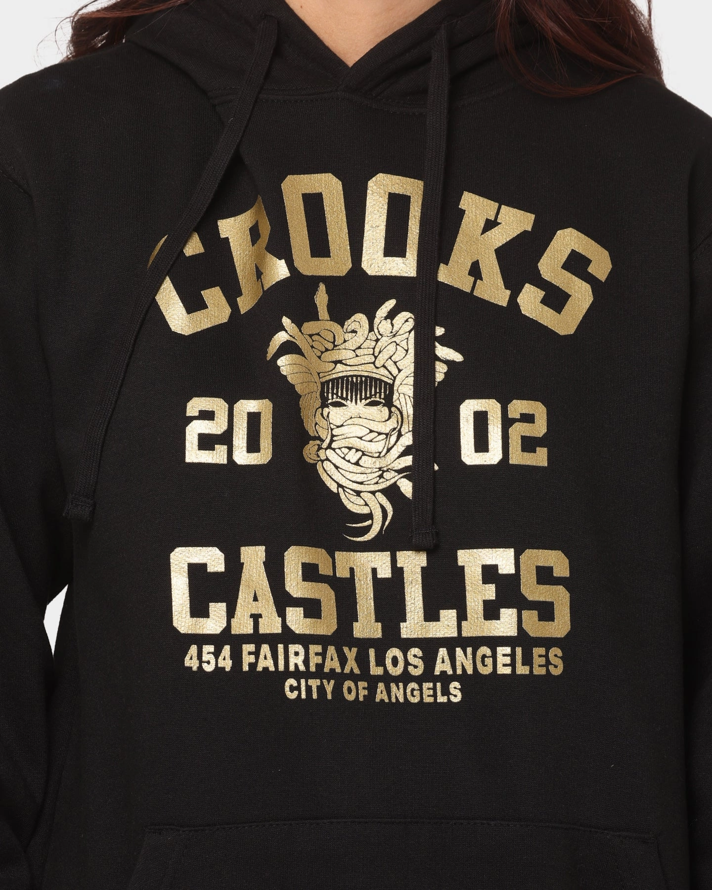 sunny - day look Frictionless Cuffs Crooks & Castles Fairfax Varsity Hoodie Hot Black/Gold