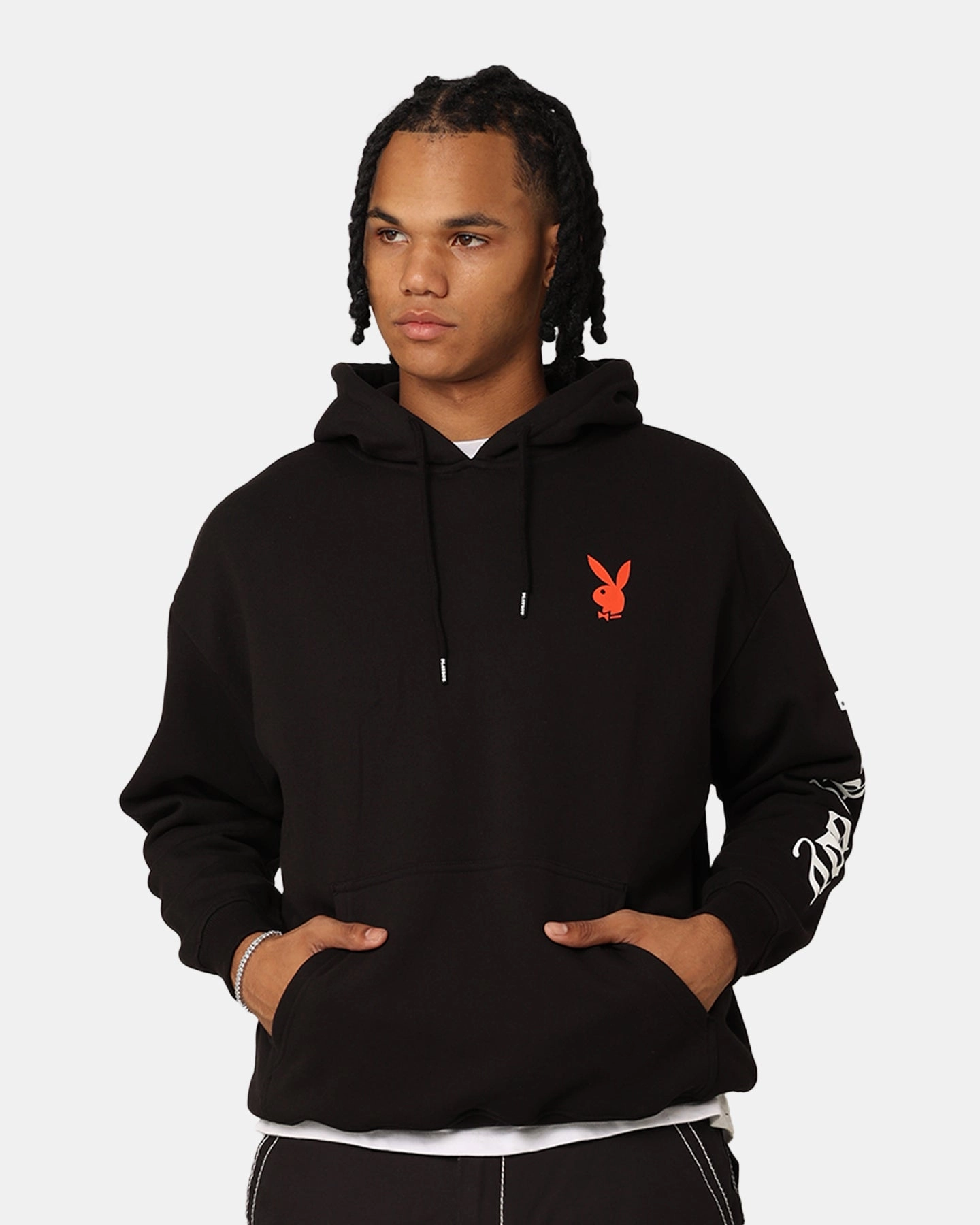 Playboy Gothic Stack Hoodie Black WrinkleResistant