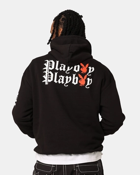 Playboy Gothic Stack Hoodie Black Wind Barrier Flexible Movement