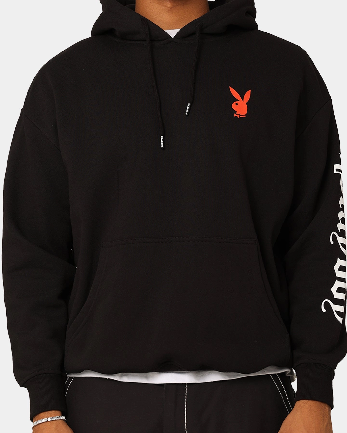 Playboy Gothic Stack Hoodie Black Adjustable Hood Flexible Layering