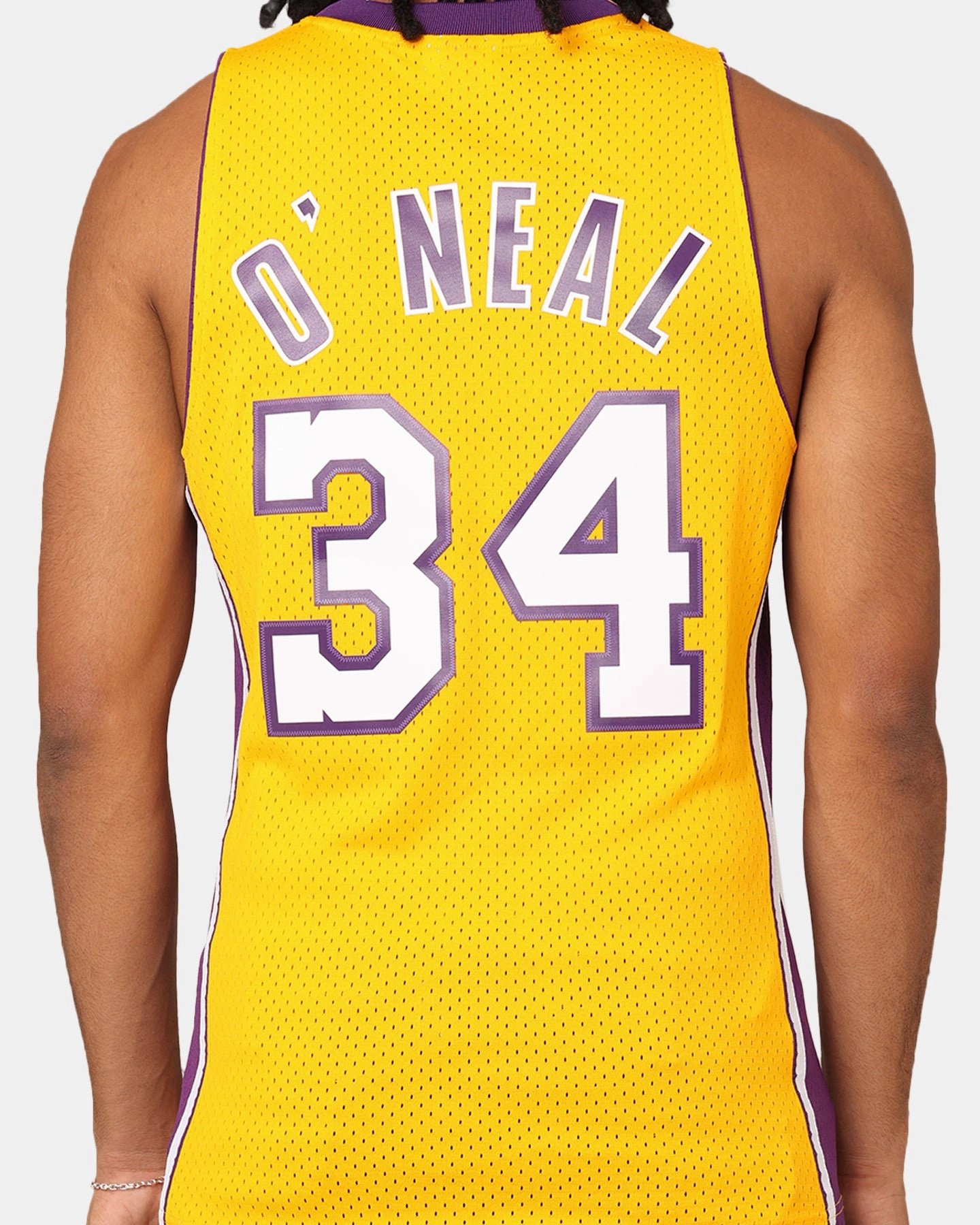 Mitchell & Ness Los Angeles Lakers Shaquille O'Neal '99-00 Home Swing Jersey Yellow Training Gear Functional Gear