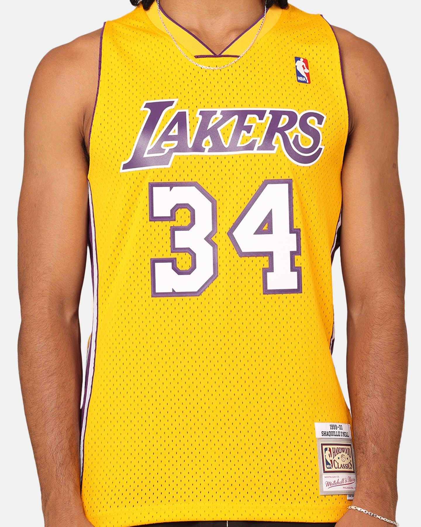 Mitchell & Ness Los Angeles Lakers Shaquille O'Neal '99-00 Home Swing Jersey Yellow Yarn Dye Technique