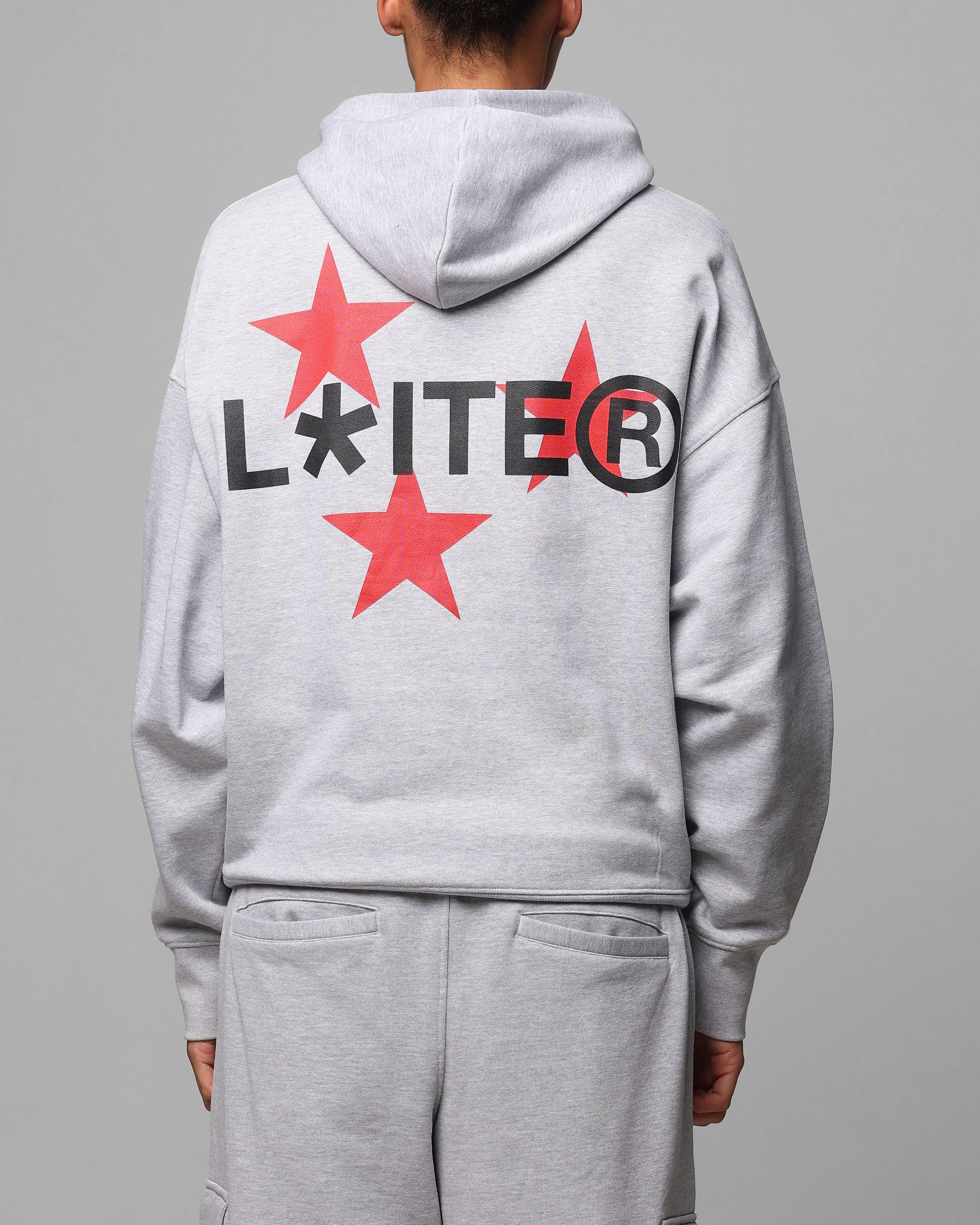 Loiter Trackstar Hoodie Grey Marle Multi Pocket Design