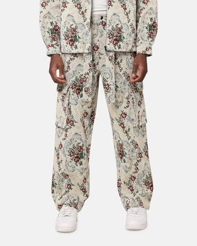 XXIII Floral Jacquard Cargo Pant White Antique Fashion Staple Flexible Layer