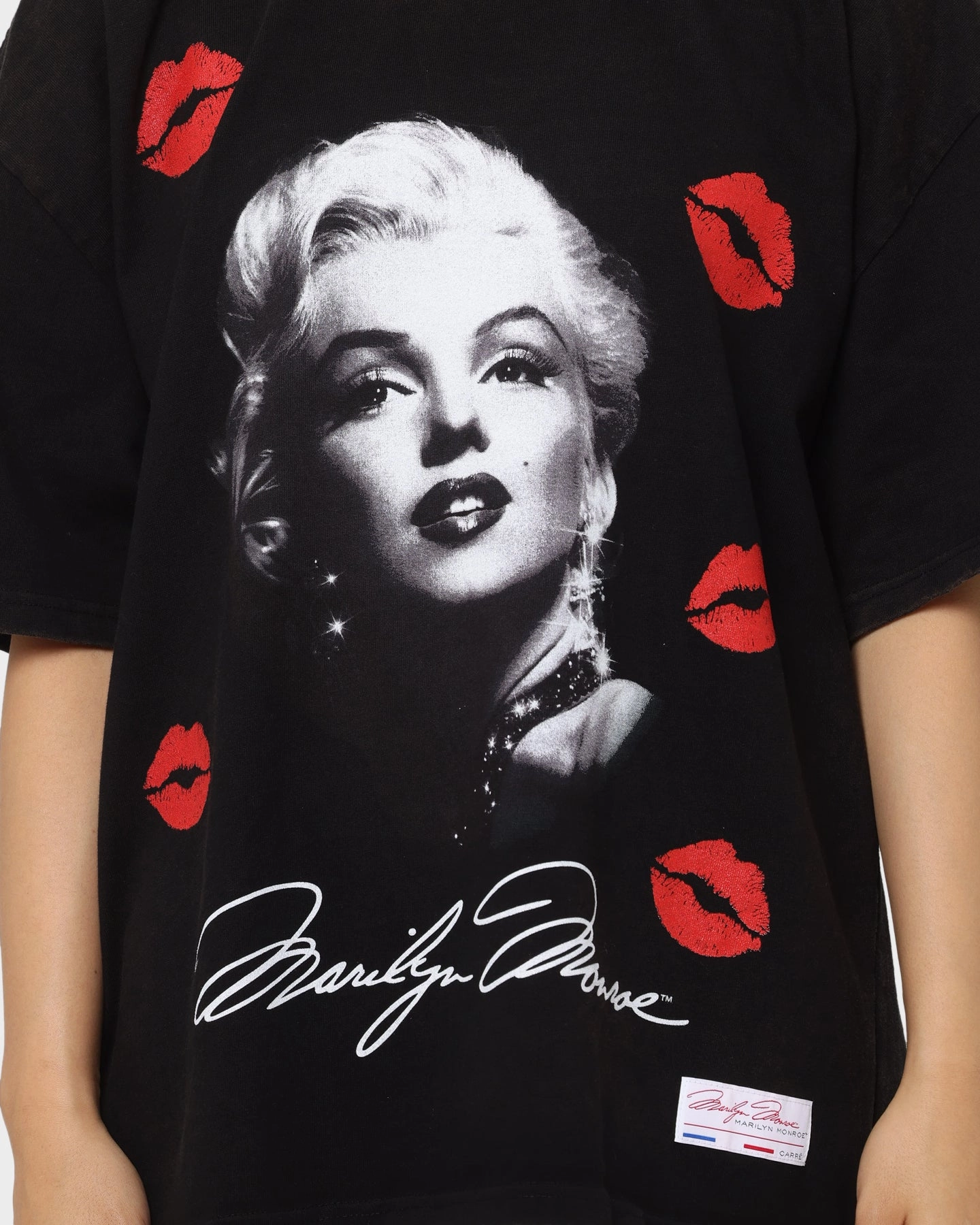 Perfect Layer Wear Outdoor Leisure Look Carr?? X Marilyn Monroe Wonderful Vintage T-Shirt Washed Black