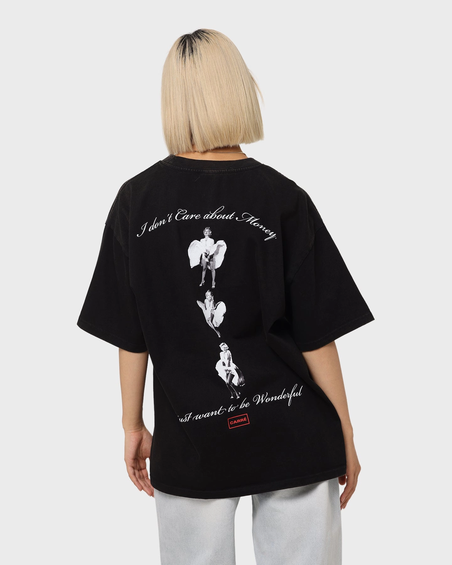Daily Comfort Style Adult Wear Carr?? X Marilyn Monroe Wonderful Vintage T-Shirt Washed Black