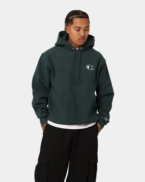 Smart High Collar Design Champion Reverse Weave Big C Hoodie Baby Spinach