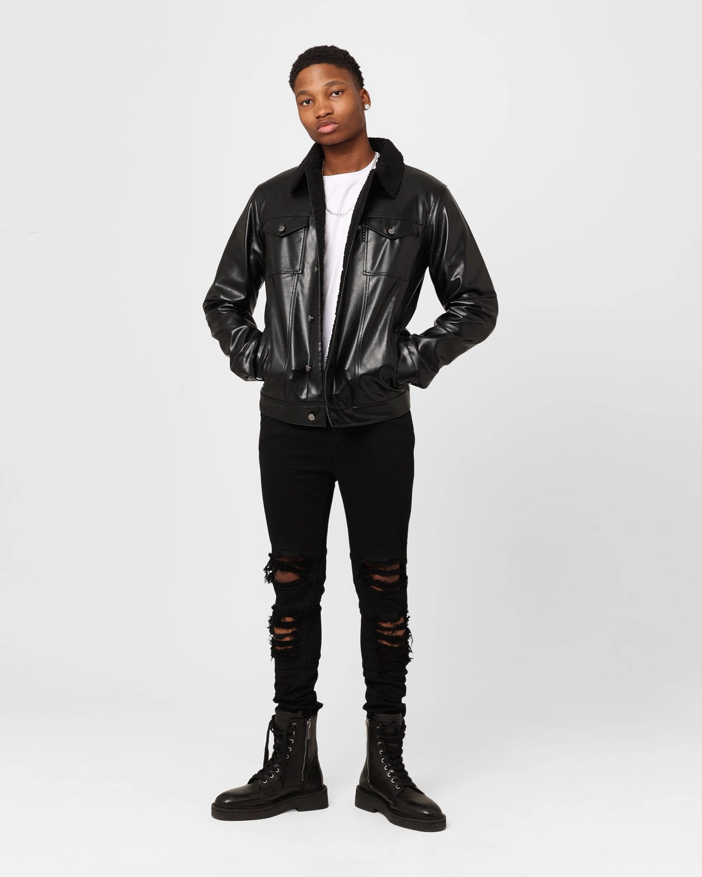 Saint Morta Xon Sherpa Jacket Black Deodorant Contemporary Fit