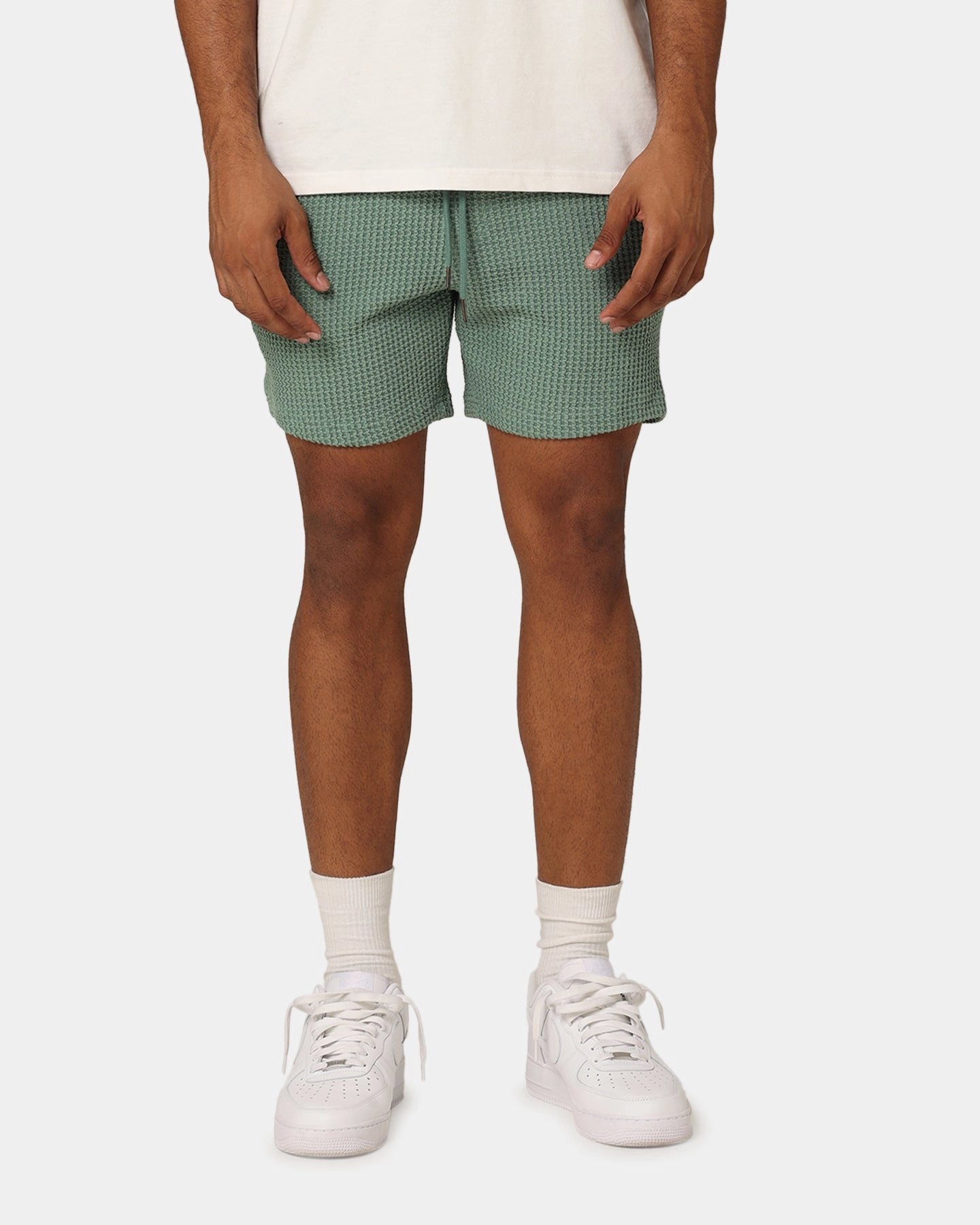 XXIII Ozzy Waffle Shorts Sage Dynamic Flex Zones embroidery details