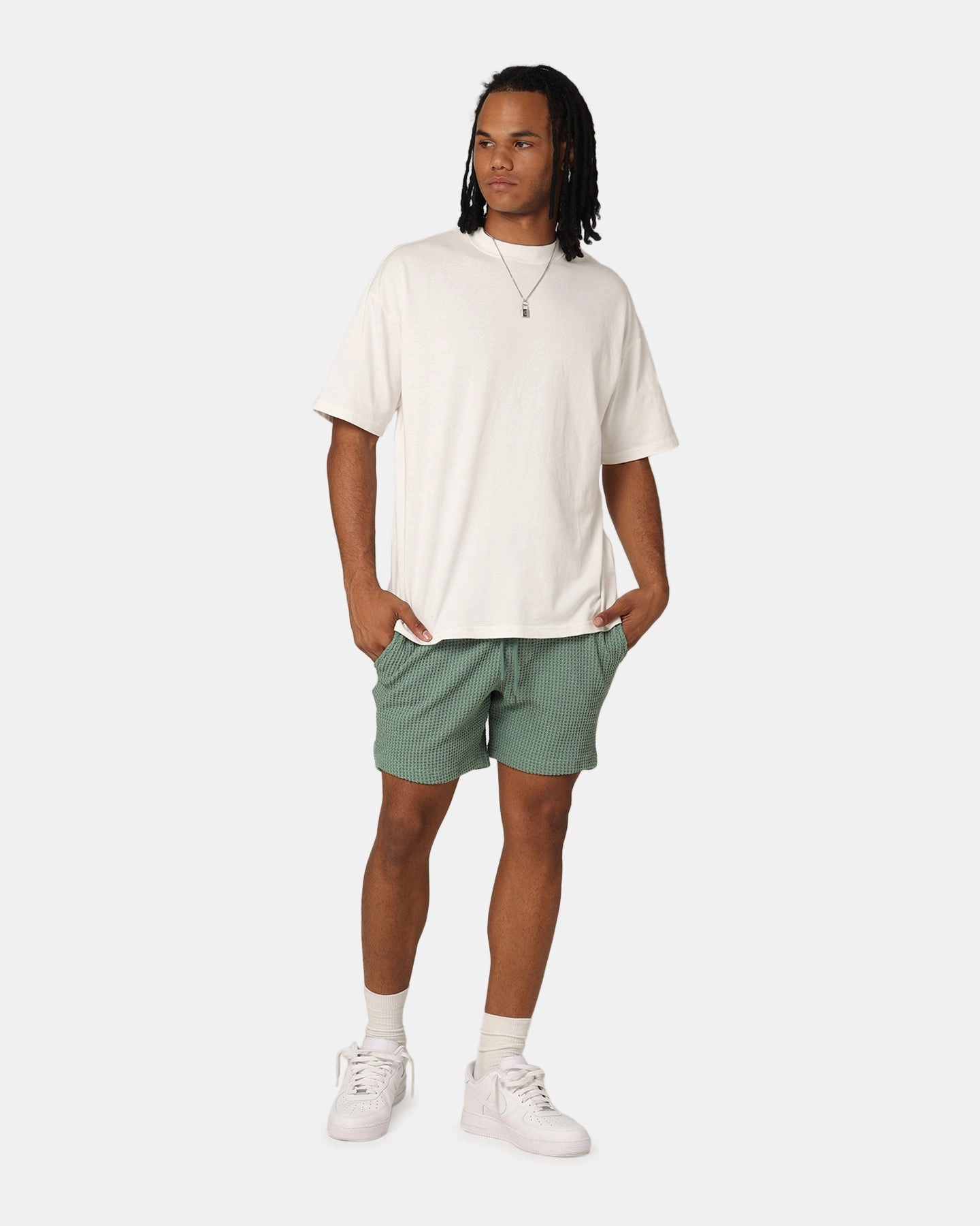 Snag Free Zipper XXIII Ozzy Waffle Shorts Sage