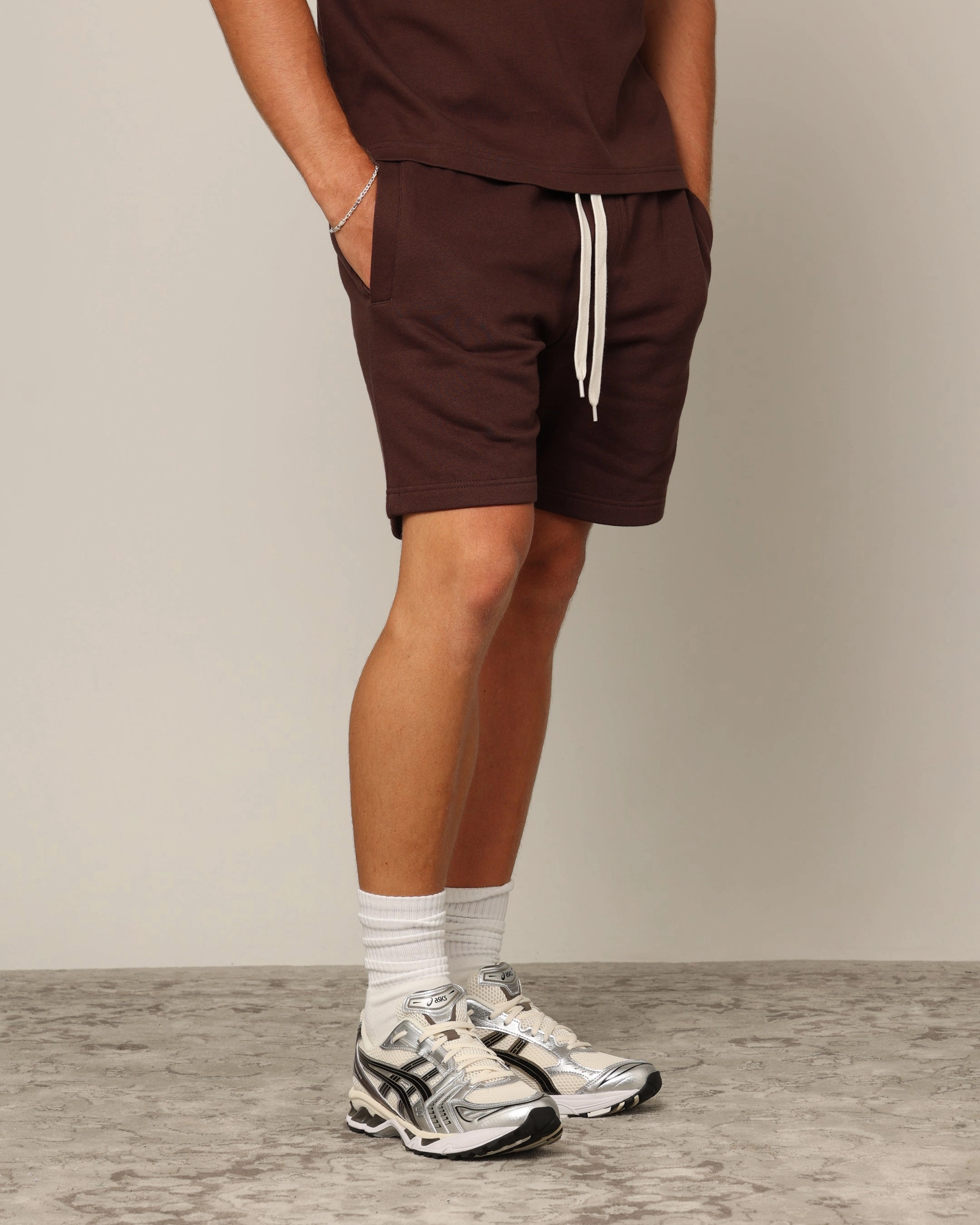 Skinny Fit Carr?? Blanc Classic Sweat Shorts Brown