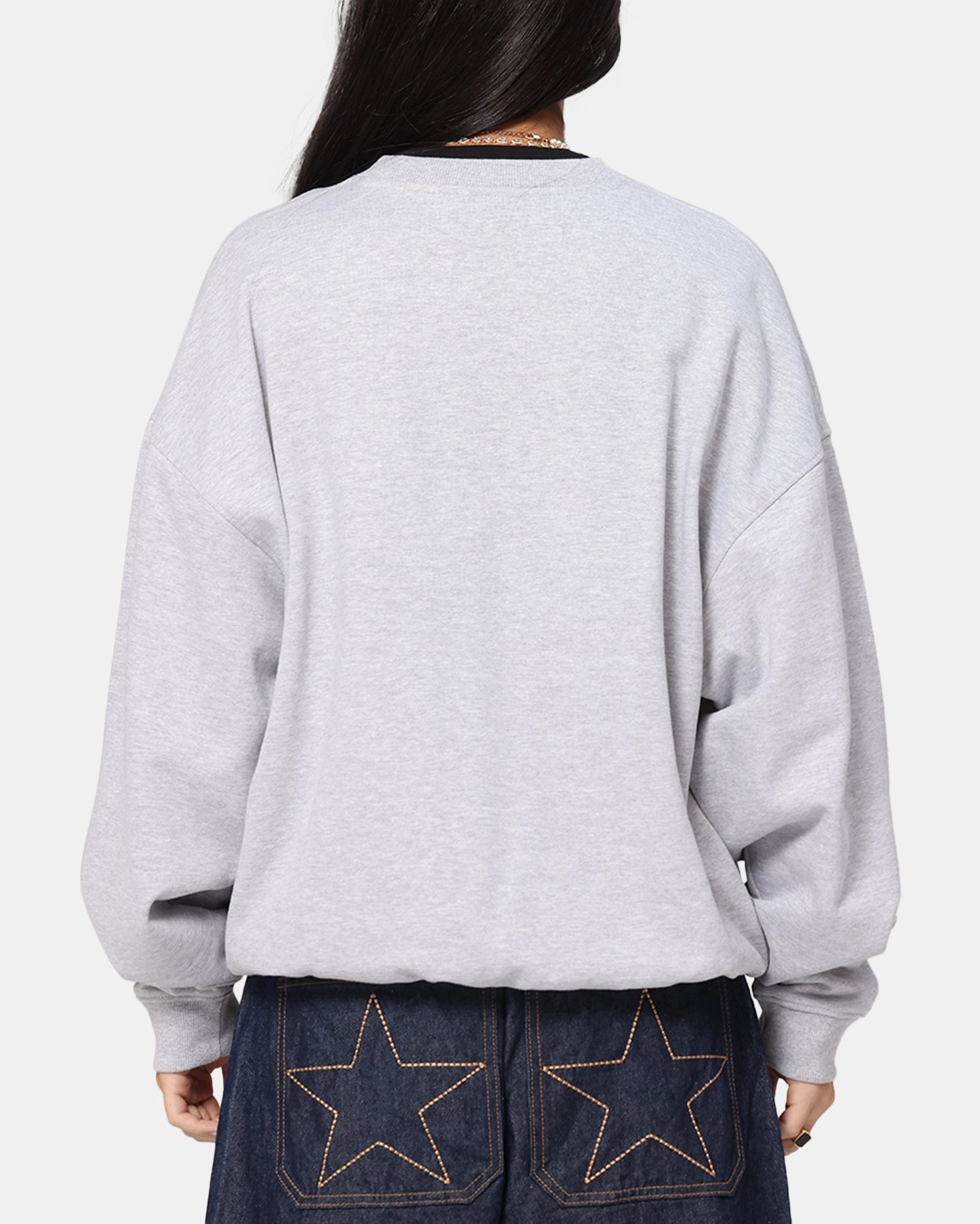 Loiter Arch Premium Crewneck Grey Concealed Zippers