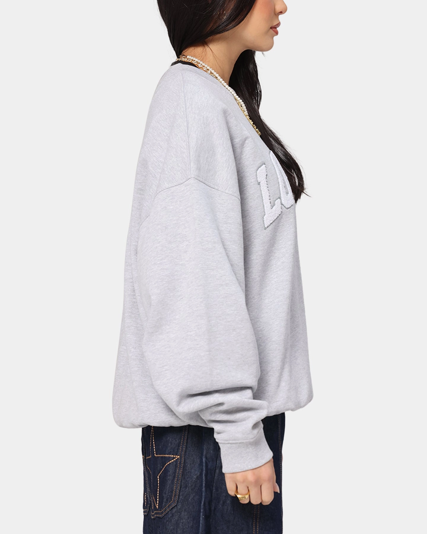 Smooth Zipper Glides Loiter Arch Premium Crewneck Grey