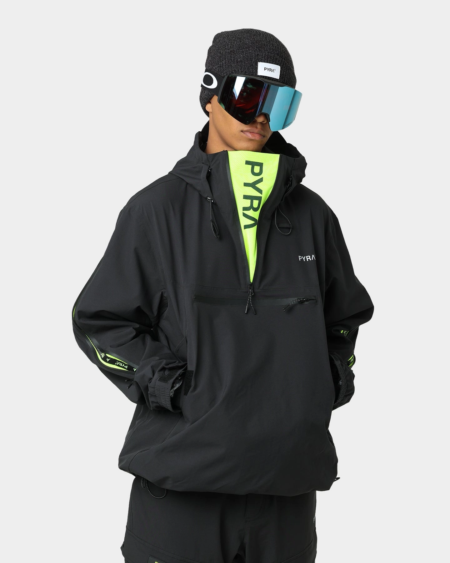 Pyra 10K Anorak Snow Jacket Black/Volt suburban residents Quick Layering