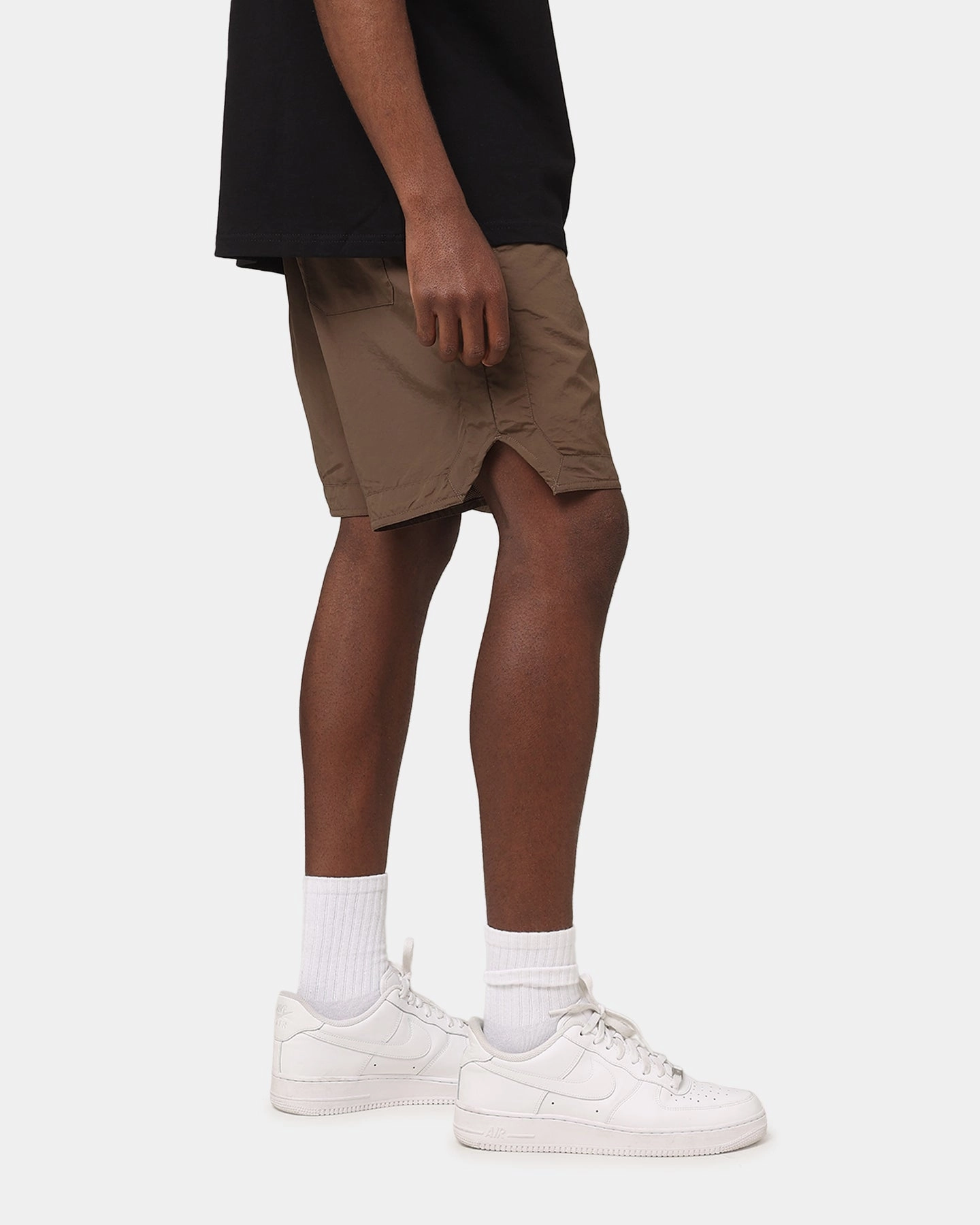 Saint Morta Gothic Nylon Shorts Chocolate Mid - rise