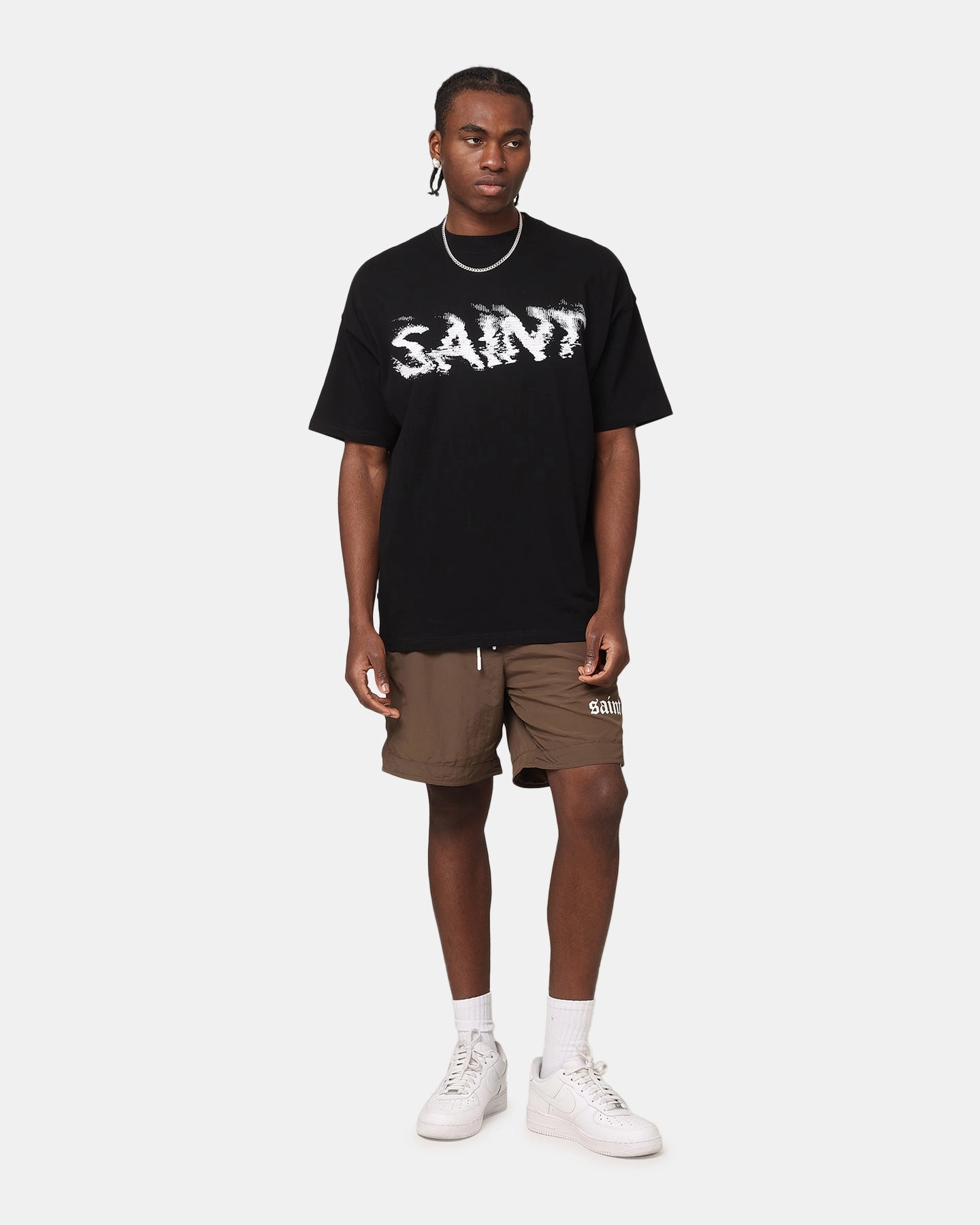 Saint Morta Gothic Nylon Shorts Chocolate Fun Prints