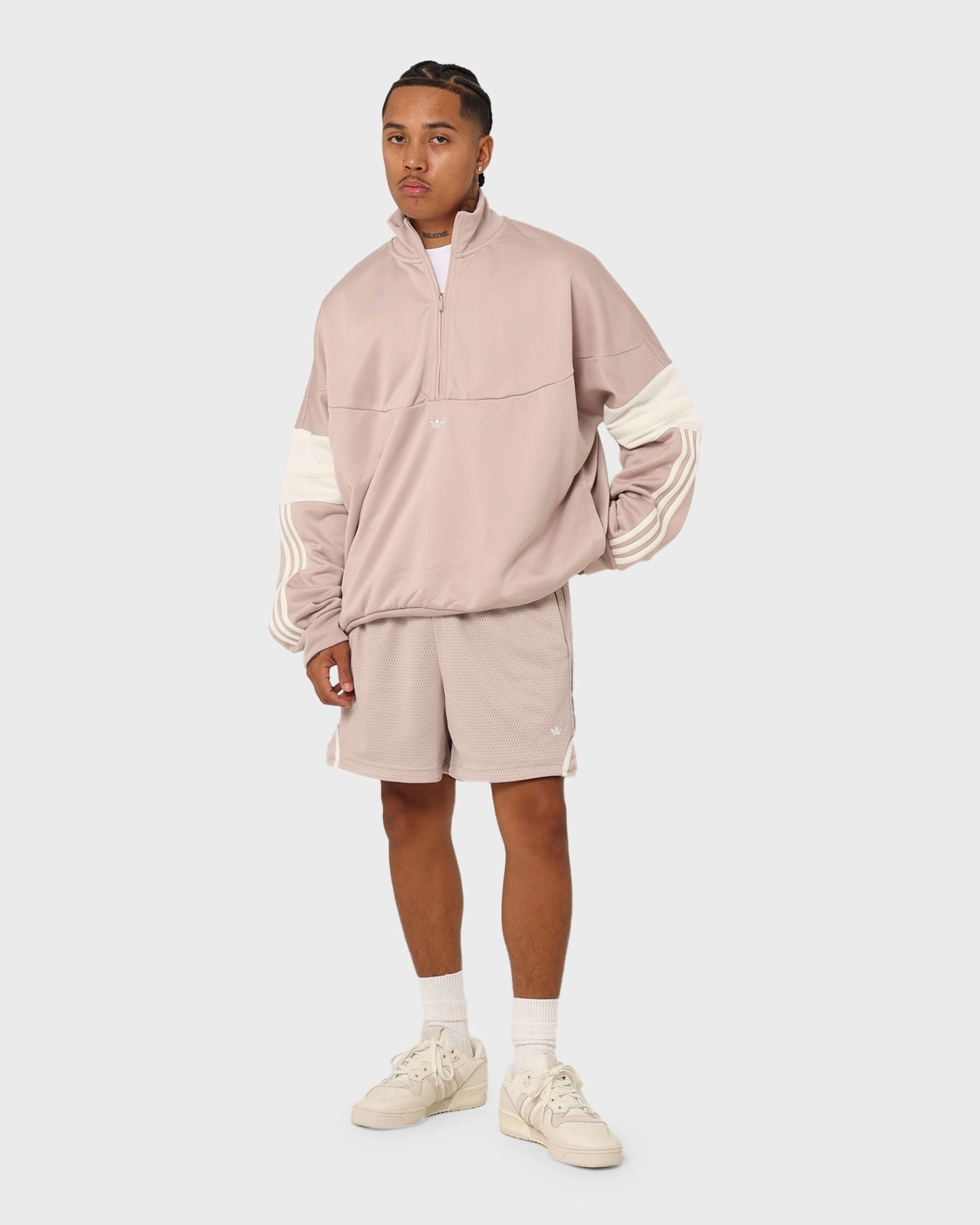 Adidas Basketball Mesh Shorts Wonder Taupe/Off White soccer shorts High Rise Waist