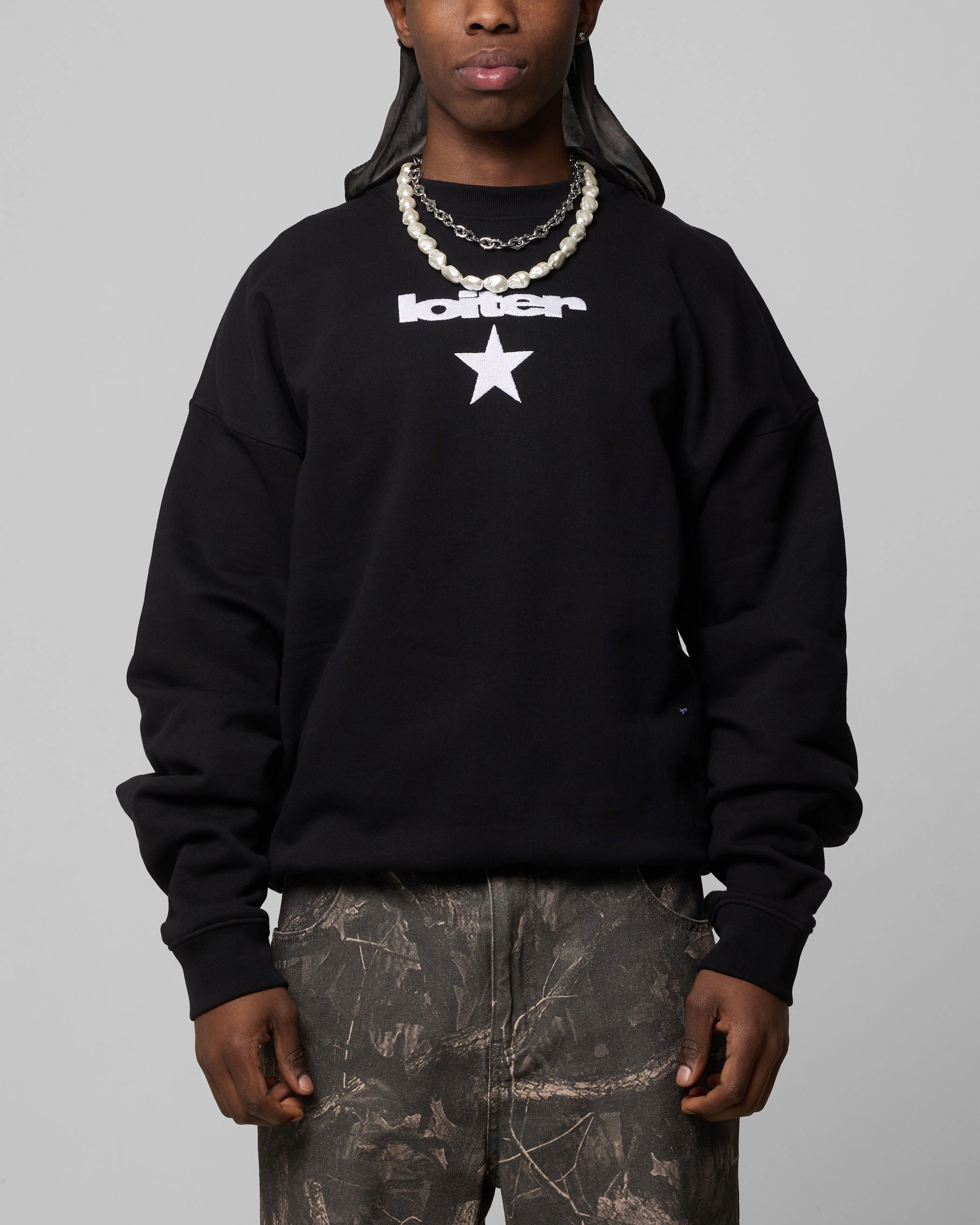 Loiter Premium Essentials Crewneck Black Essential Fit UV Block