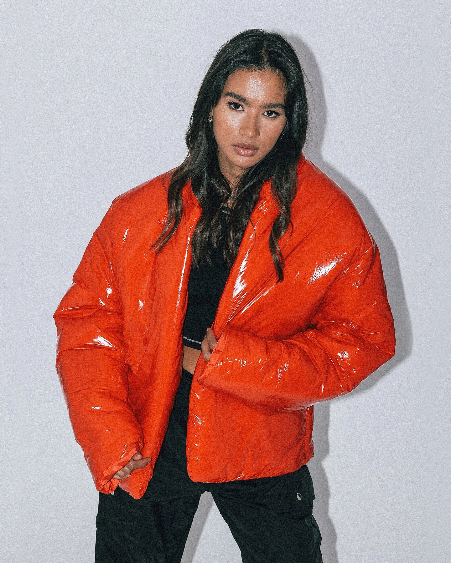Club Paradise  Paxton Puffer Jacket Red Blush Debate