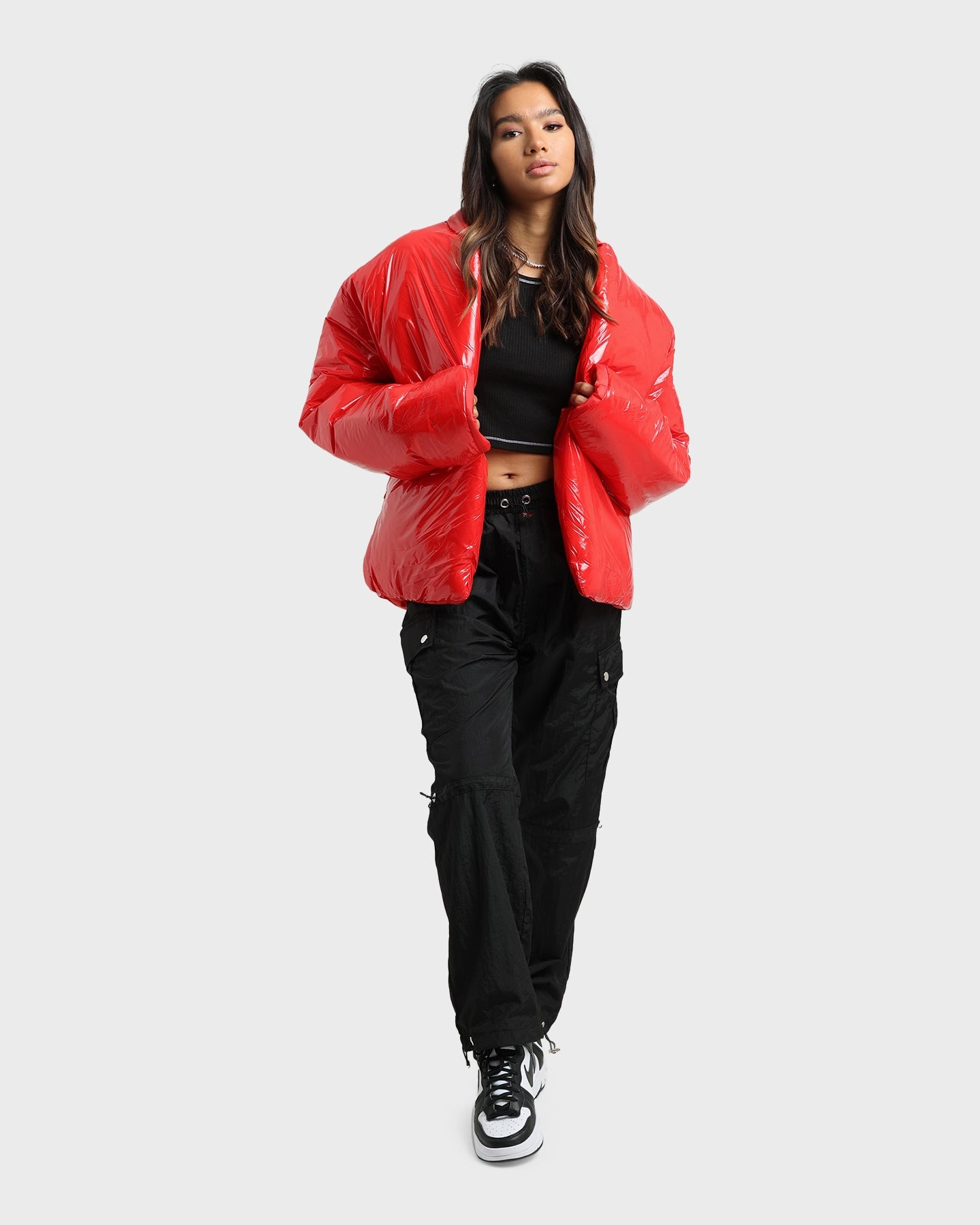 Club Paradise  Paxton Puffer Jacket Red Cowboy Ergonomic Pattern