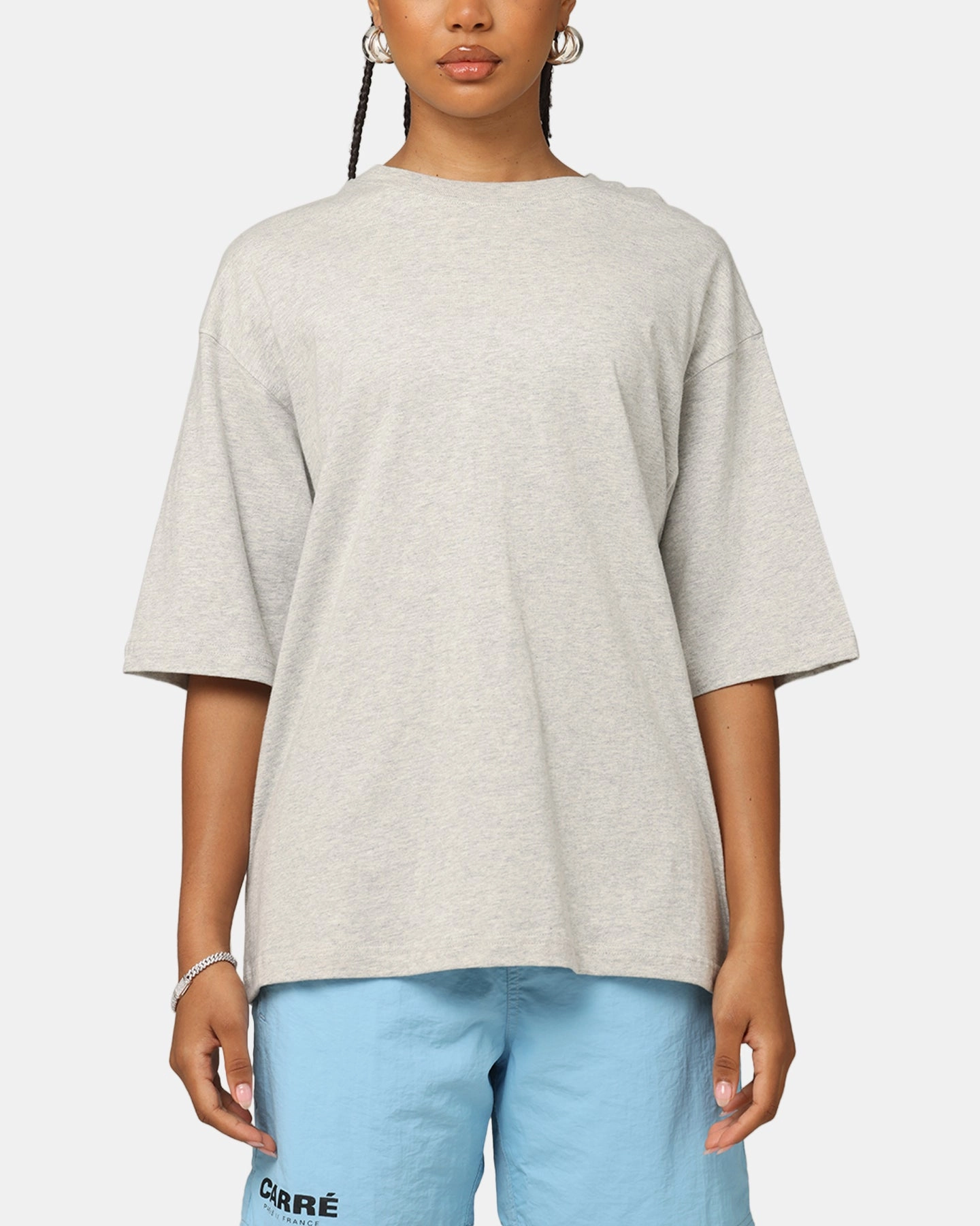 Carre Blanc Boxy T-Shirt Grey Marle Classic Comfort