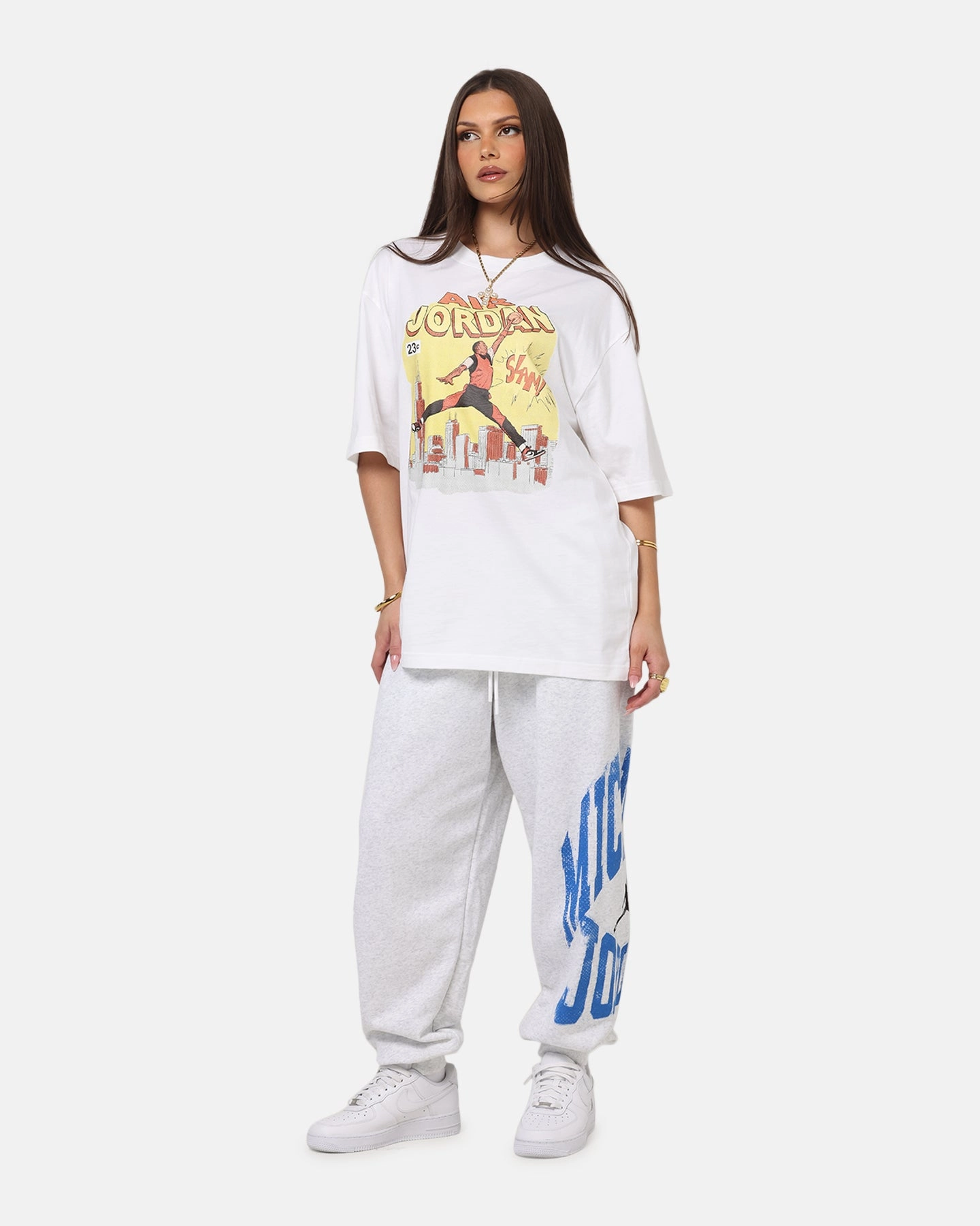 Jordan Jumpman Comic Crewneck T-Shirt White/Black Travel Trend