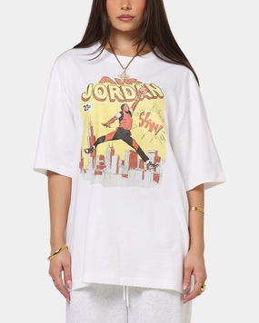 Jordan Jumpman Comic Crewneck T-Shirt White/Black OdorResistant Fabric Classic Crew Neck