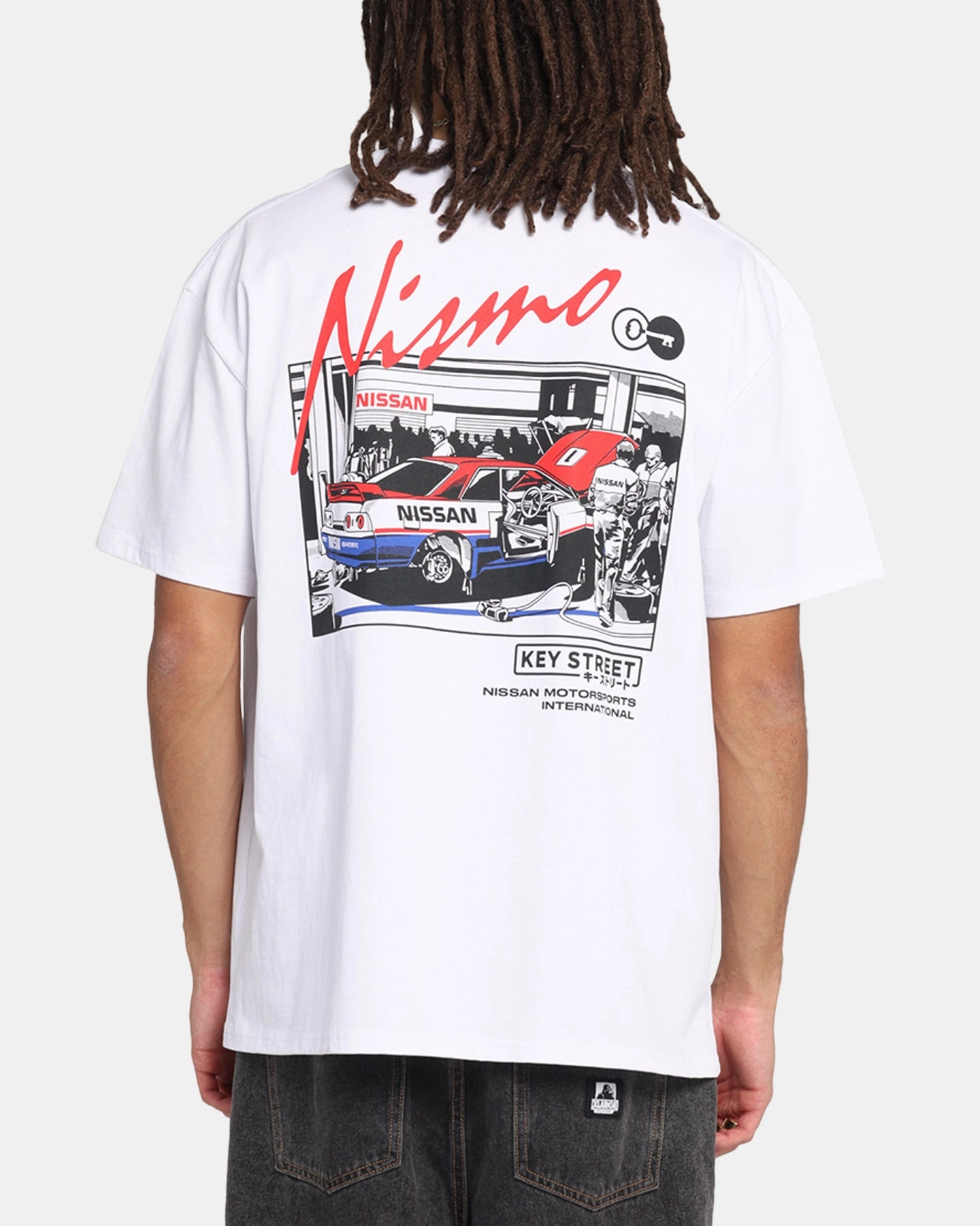 Key Street Bathurst Pits T-Shirt White skinny but not tight