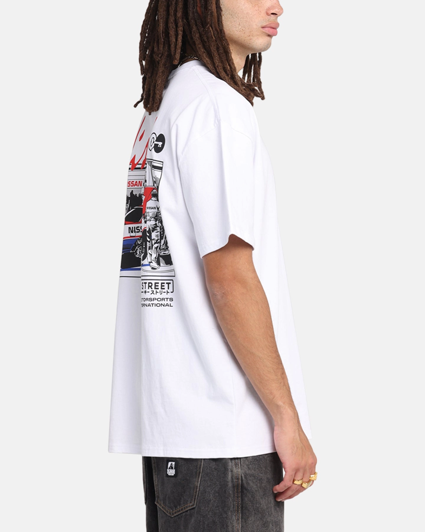 Key Street Bathurst Pits T-Shirt White Non Restrictive Fit Anti-pilling