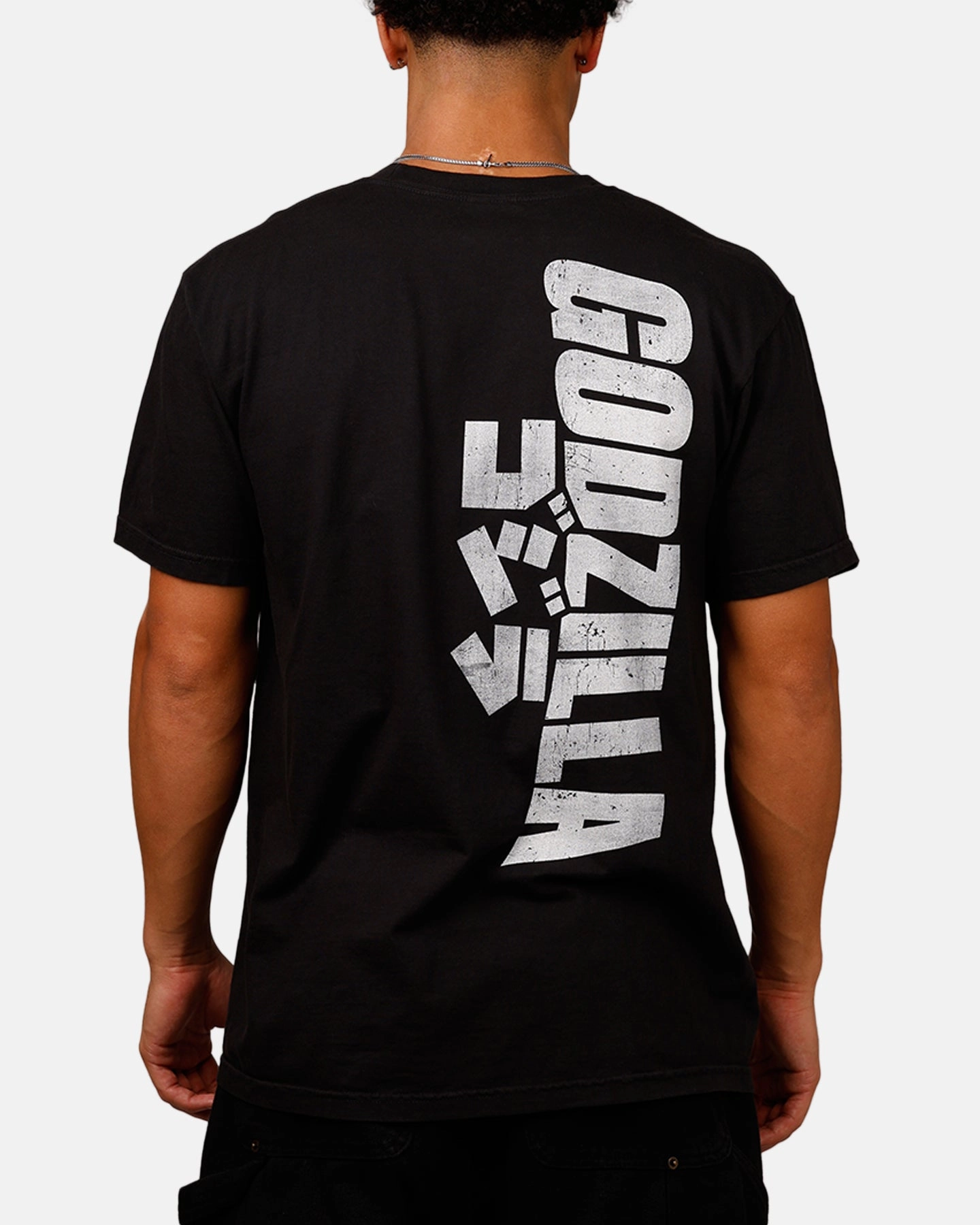Ripple X Godzilla Big Head Godzilla T-Shirt Black crew neck