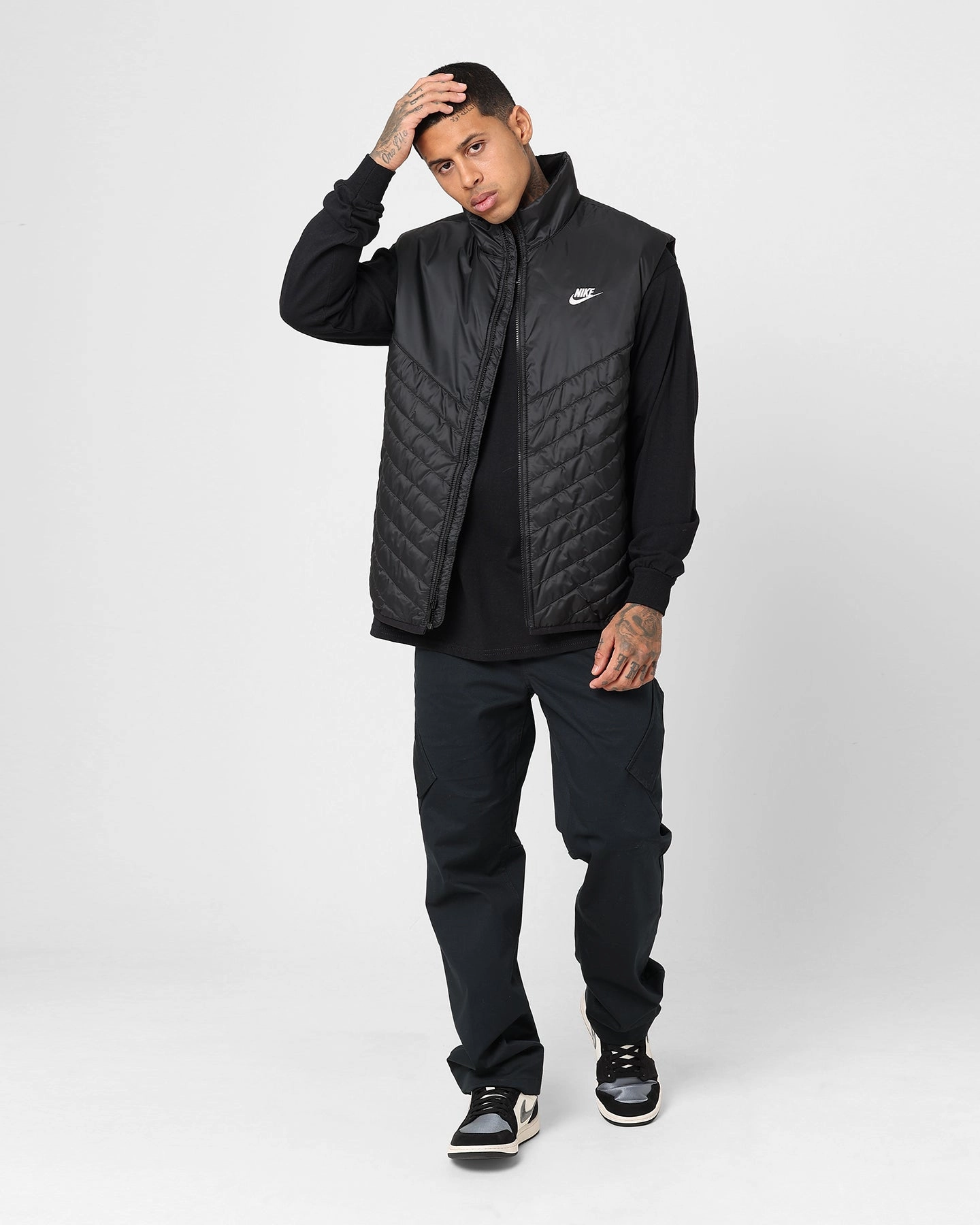 Nike Therma-FIT Windrunner Midweight Puffer Vest Black/Black/Sail Compact Packable