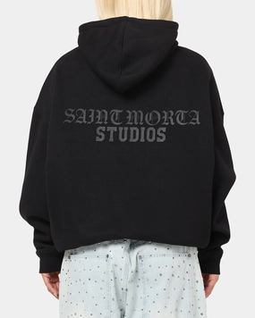 Saint Morta Studios Boxy Hoodie Black Designer Change