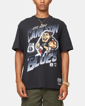 Mitchell & Ness Carlton Blues Mascot Character T-Shirt Faded Black Odor Control Finish