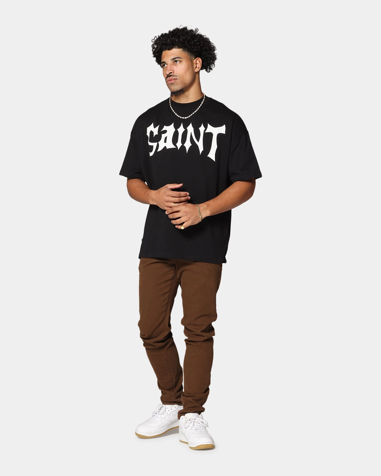 Comfort Design Holiday Wear Saint Morta Dynasty Boxy T-Shirt Black