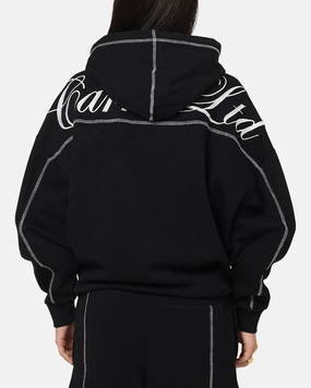 Carre Script Hoodie Black Develop Magnetism