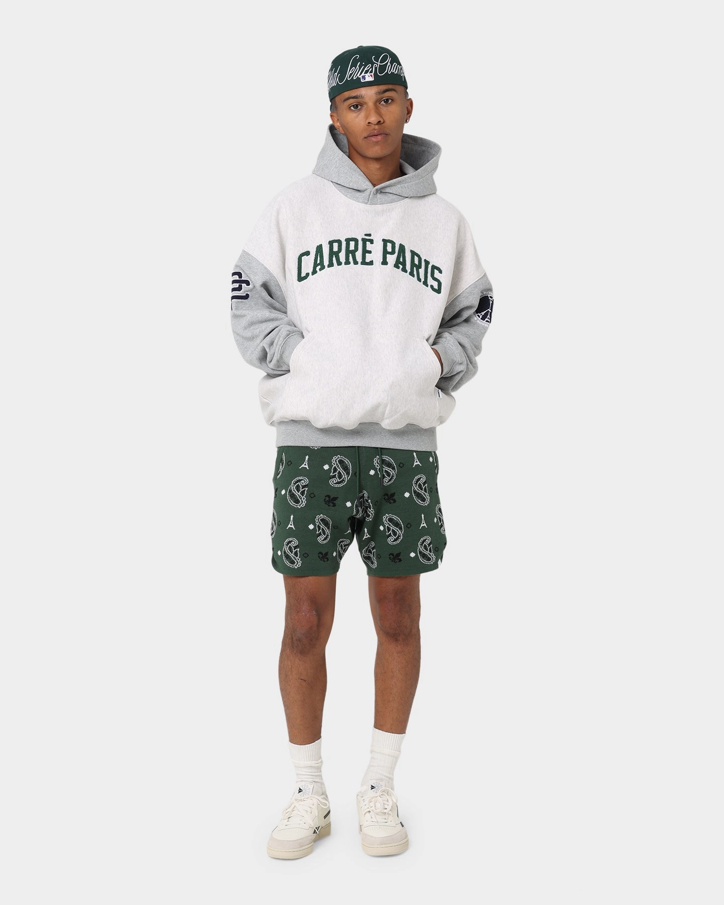 Semi Formal Timeless Look Carre Big Bandana Knitted Shorts Green