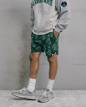Carre Big Bandana Knitted Shorts Green Unisex