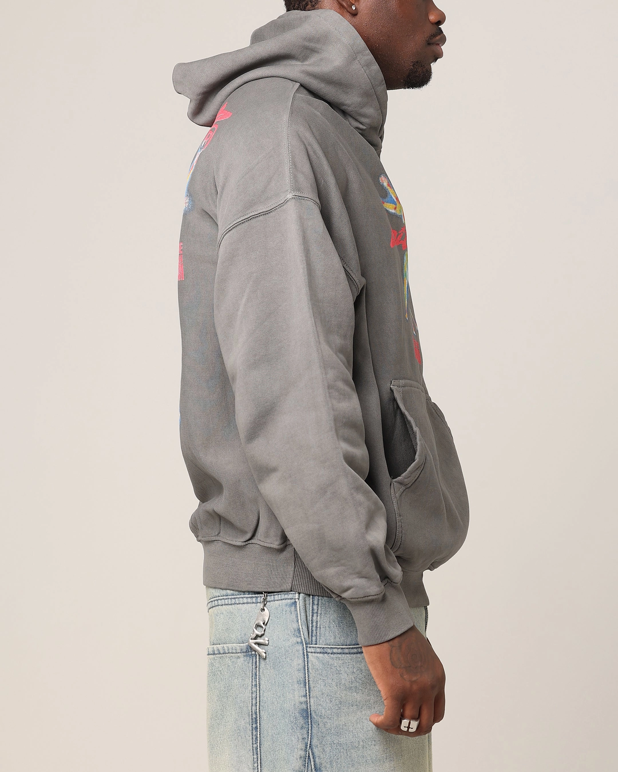 Connection Loiter Human Condition Hoodie Washed Charcoal