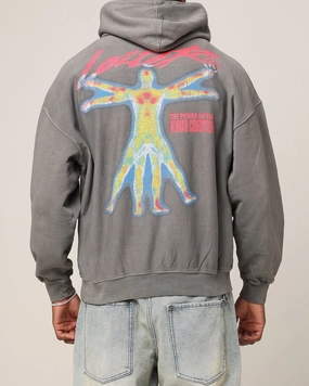 Loiter Human Condition Hoodie Washed Charcoal Condition