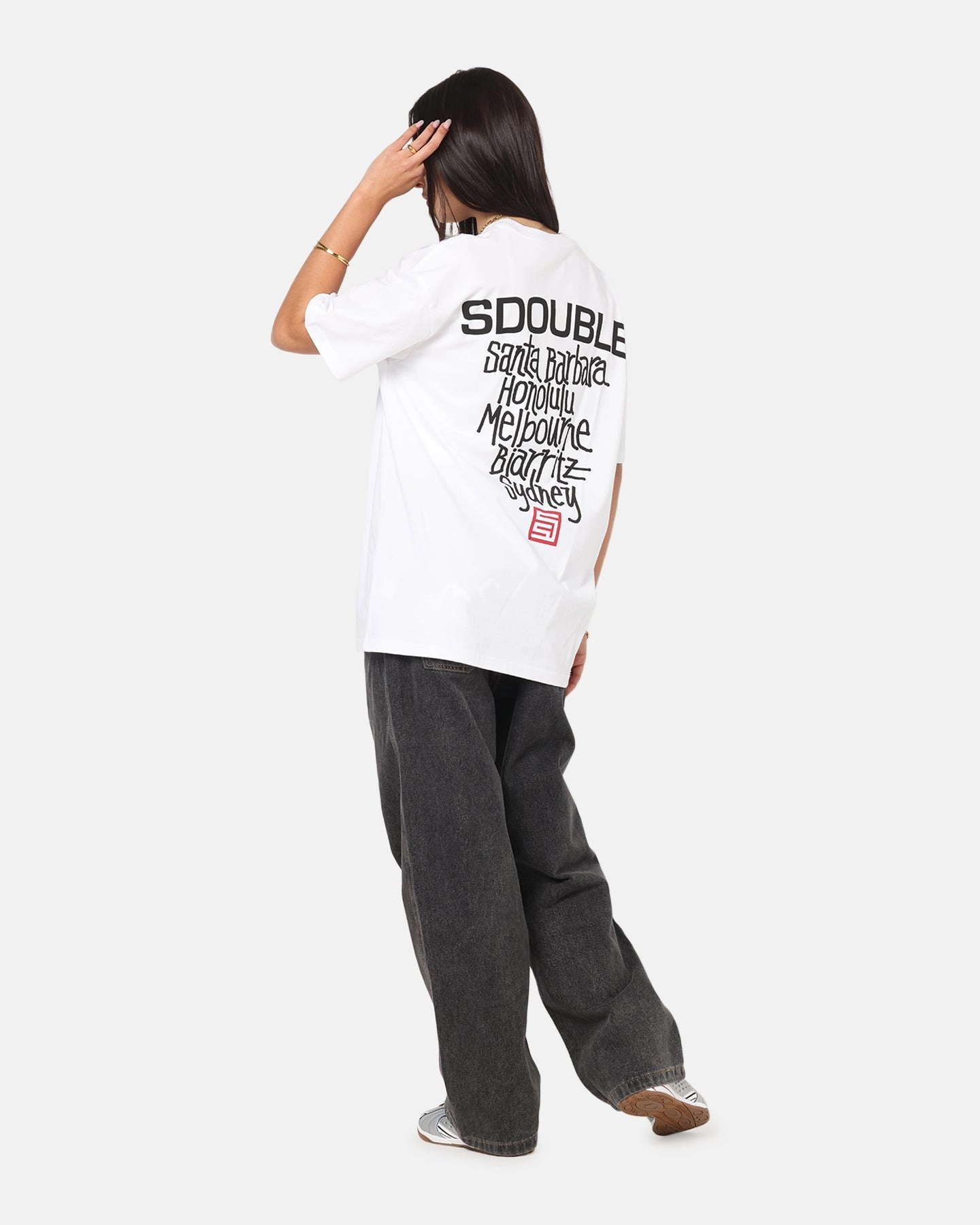 Wrinkle Resistant Material crew neck S Double Cities T-Shirt White