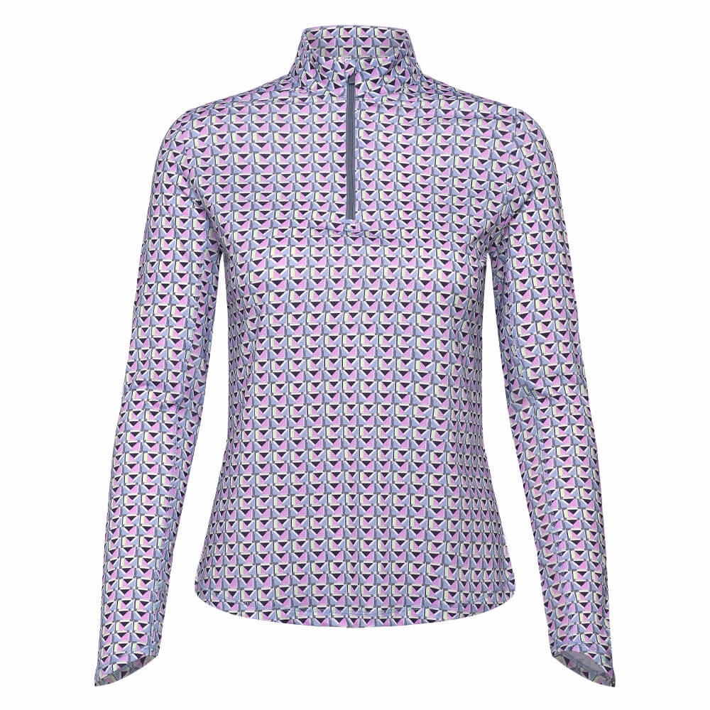 Callaway Geo Printed Sun Protection Golf Pullover Flint Stone - SP25 Women AdjustableDrawstring Anti Pilling Finish
