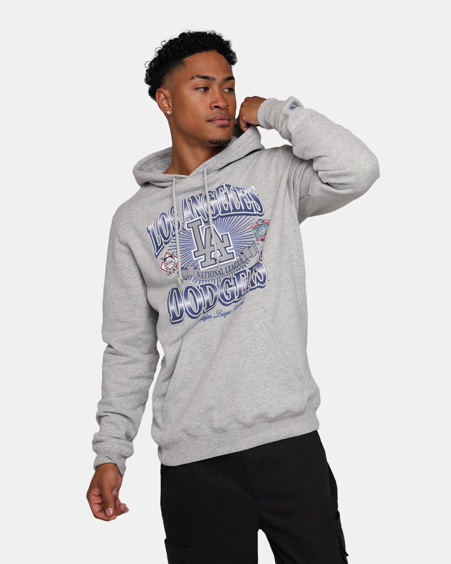 New Era Los Angeles Dodgers Pullover Hoodie Grey Core Fit Vanity
