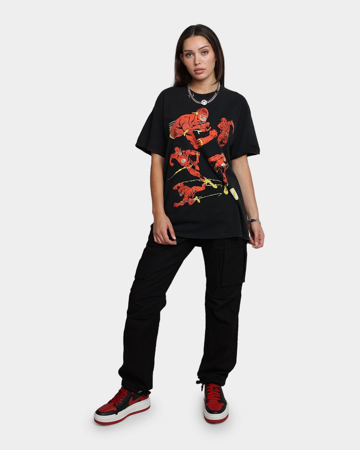Outdoor Essentials Washable Goat Crew X The Flash Flash Multiply Vintage T-Shirt Washed Black
