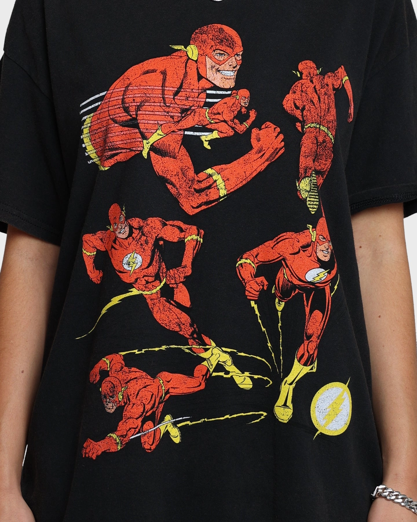 Goat Crew X The Flash Flash Multiply Vintage T-Shirt Washed Black informal gathering Effortless Vibe