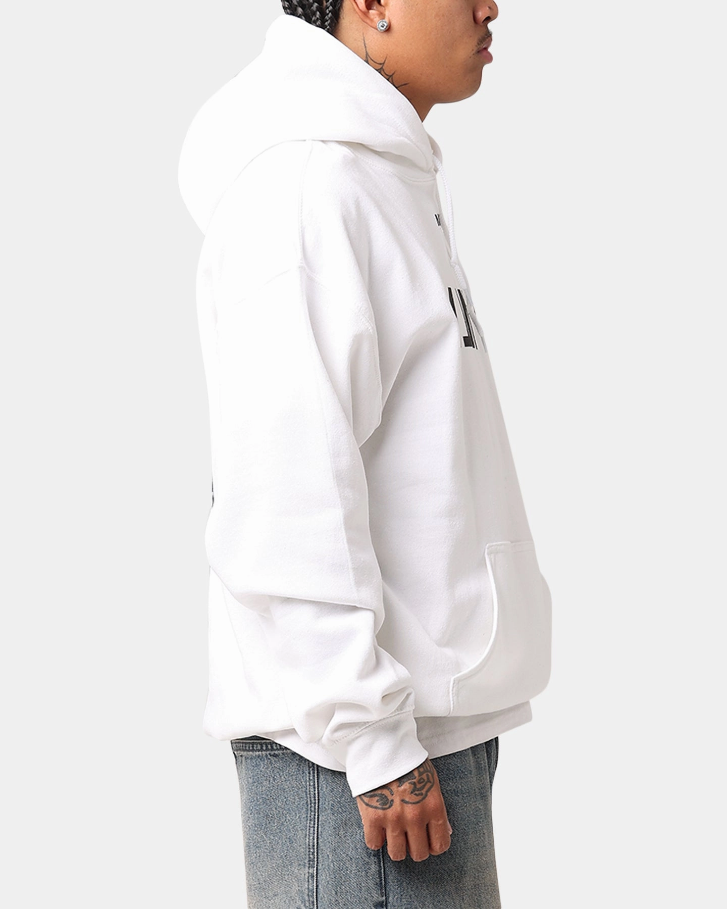The Ant Order Anti Merch Hoodie White Convertible Collar Style